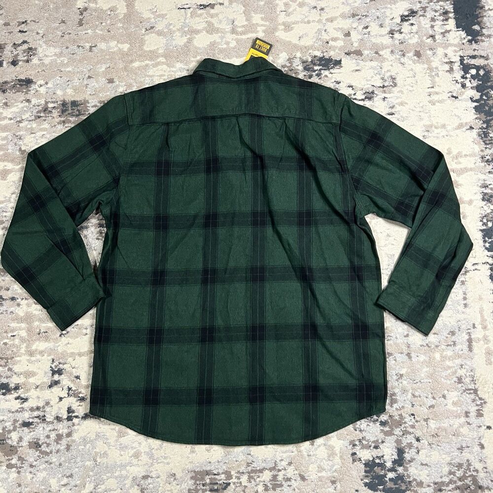 Carhartt Flannel Shirt Loose Fit Heavyweight Mens Sz L Green Plaid TW4451-M - Picture 7 of 10